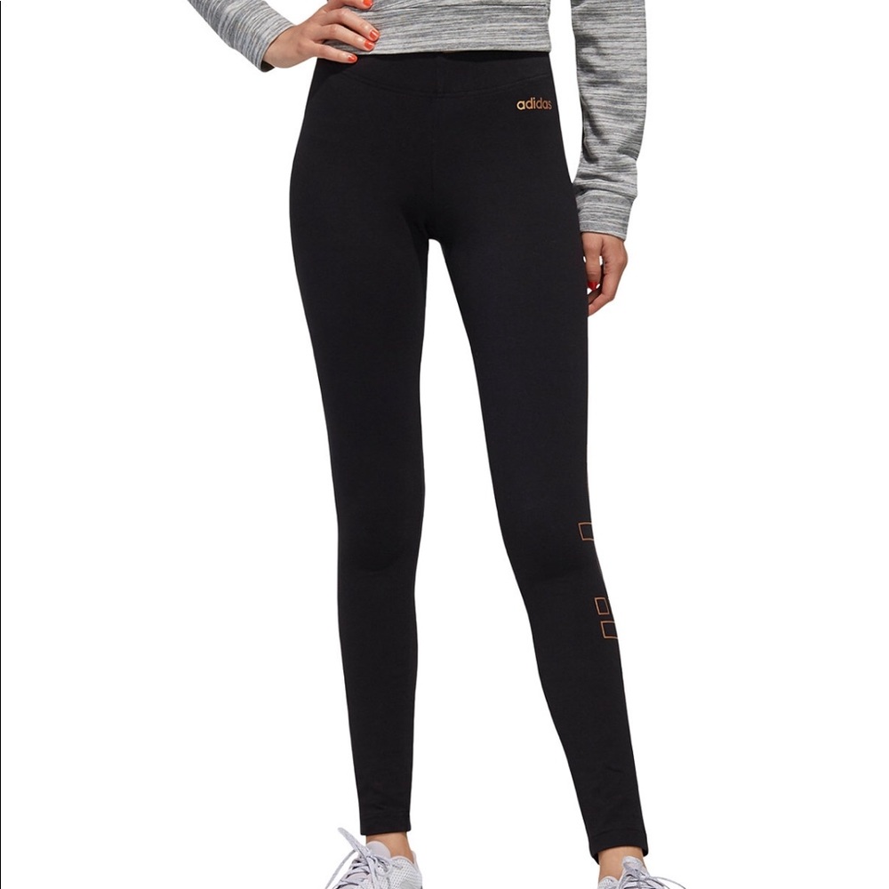 Adidas Metallic-Logo Leggings